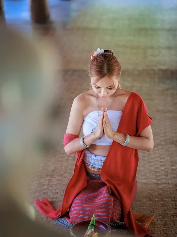 Traditional Thai wai greeting at Holiday Relax Massage